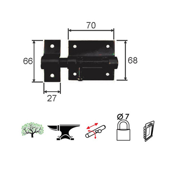 Slika proizvoda Reza za katanac 454 crna 70x68/27x66/FI7mm DBP1 (0123009)