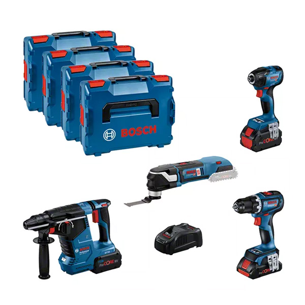 Slika proizvoda Bosch Aku set GSR+GDR+GBH+GOP 18V 1x4,0Ah 2X 5,5Ah + GAL 1880CV (0615990N34)
