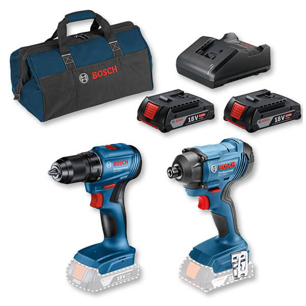 Slika proizvoda Bosch Set GSR 185-Li + Bosch GDR 180-Li 18V 2x2,0 Ah (0615990N3R)