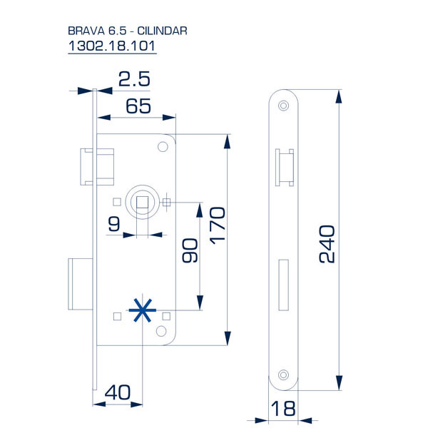 Slika proizvoda Brava 6 za cilindar 40x90(65x170)18 cink belo 130218101