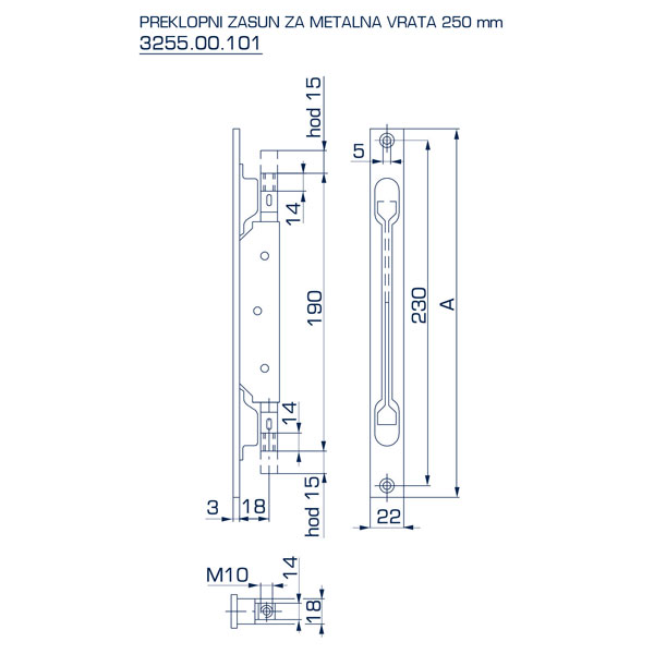 Slika proizvoda Reza preklopna 250mm za metalna vrata