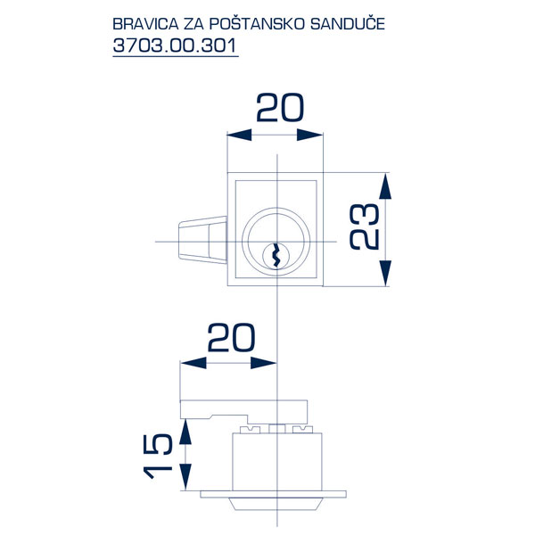 Slika proizvoda Bravica za poštansko sanduče 20x23mm