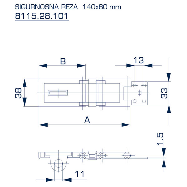 Slika proizvoda Reza sigurnosna 140mm