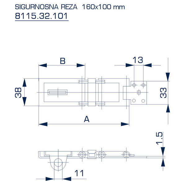 Slika proizvoda Reza sigurnosna 160mm