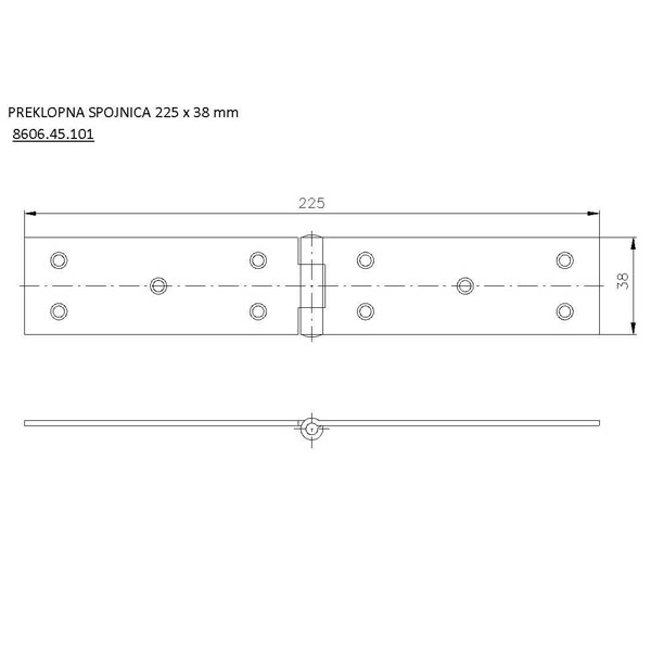 Slika proizvoda Šarka preklopna za krilo 225x38mm