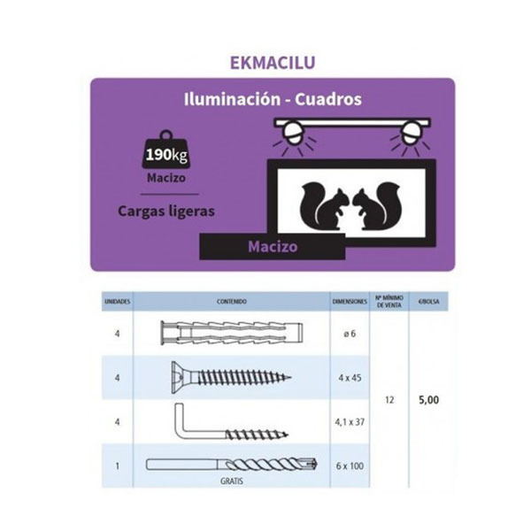 Slika proizvoda Easykit za kačenje rasvete i ramova (EKMACILU)