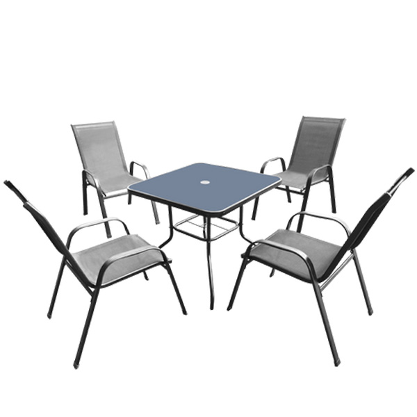 Slika proizvoda Baštenski set sto + 4 stolice crni (TIH3384)